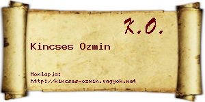 Kincses Ozmin névjegykártya